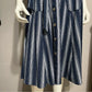 Vivi by Violet Weekend Ruffle Collar Navy Cotton Striped Dress Sz-Medium