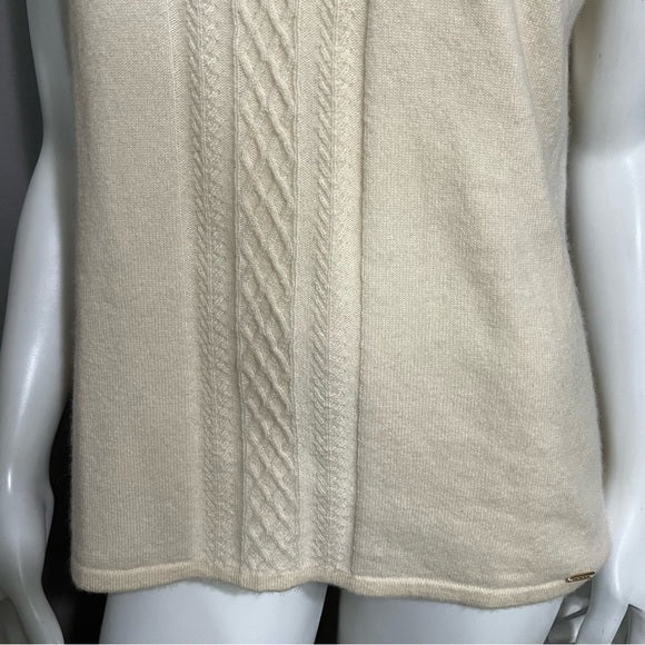 Tesori Cream 100% Cashmere Sweater Vest Sz-Large
