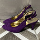 Bruno Magli Purple Sling Back Suede Leather Heels Sz-6 1/2 B