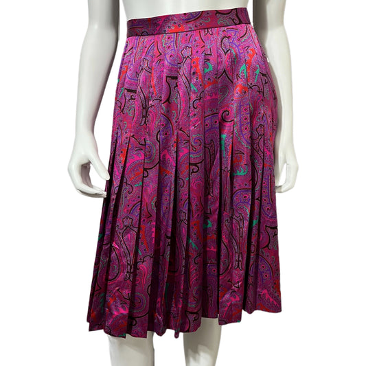 Vintage Carlisle 100% Silk Paisley Print Skirt Sz-8