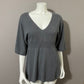 Cashmere Elena Solano V-Neck  Peplum Sweater Sz-Medium