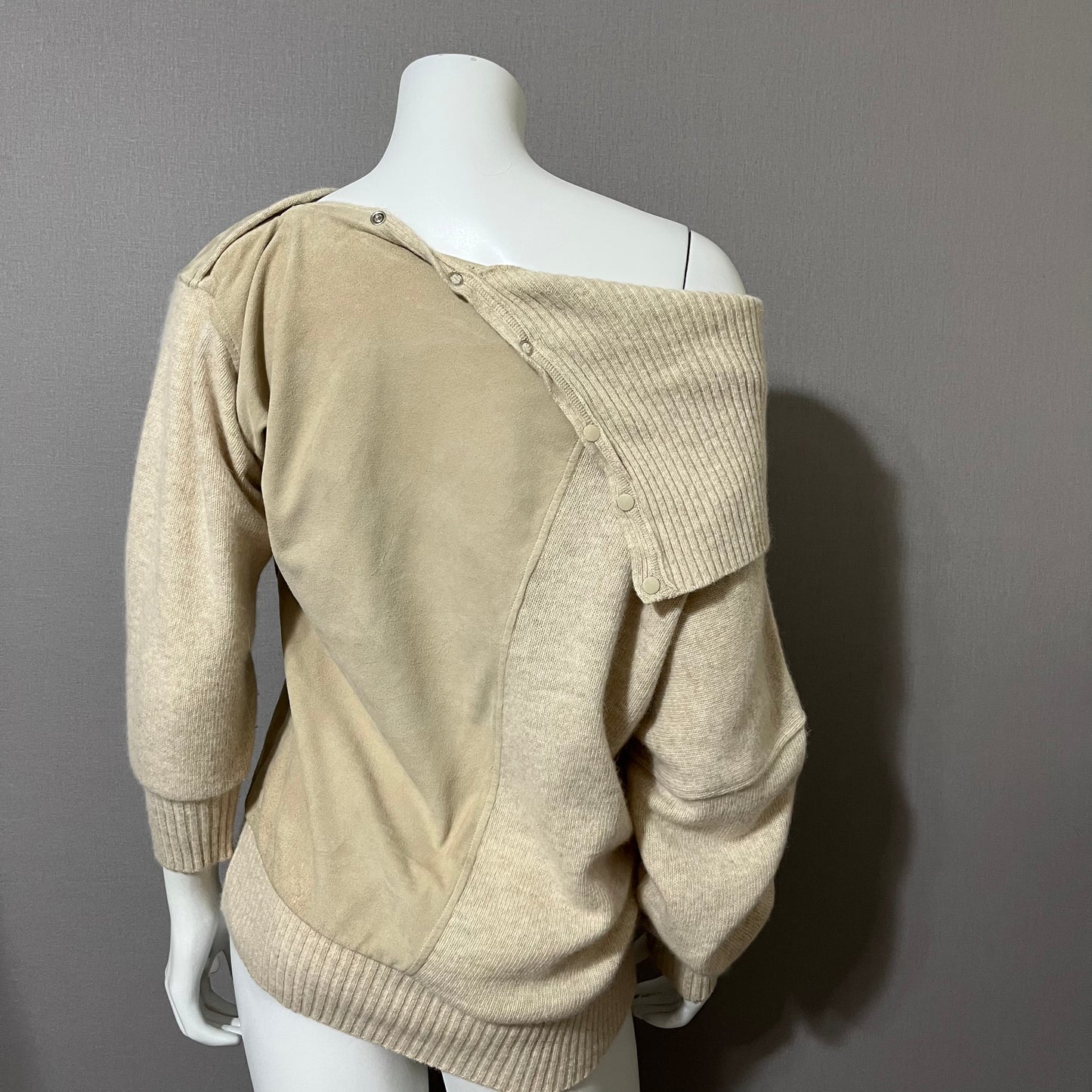 Vintage Lambswool / Angora / Suede Leather Turtleneck Sweater Sz-Medium