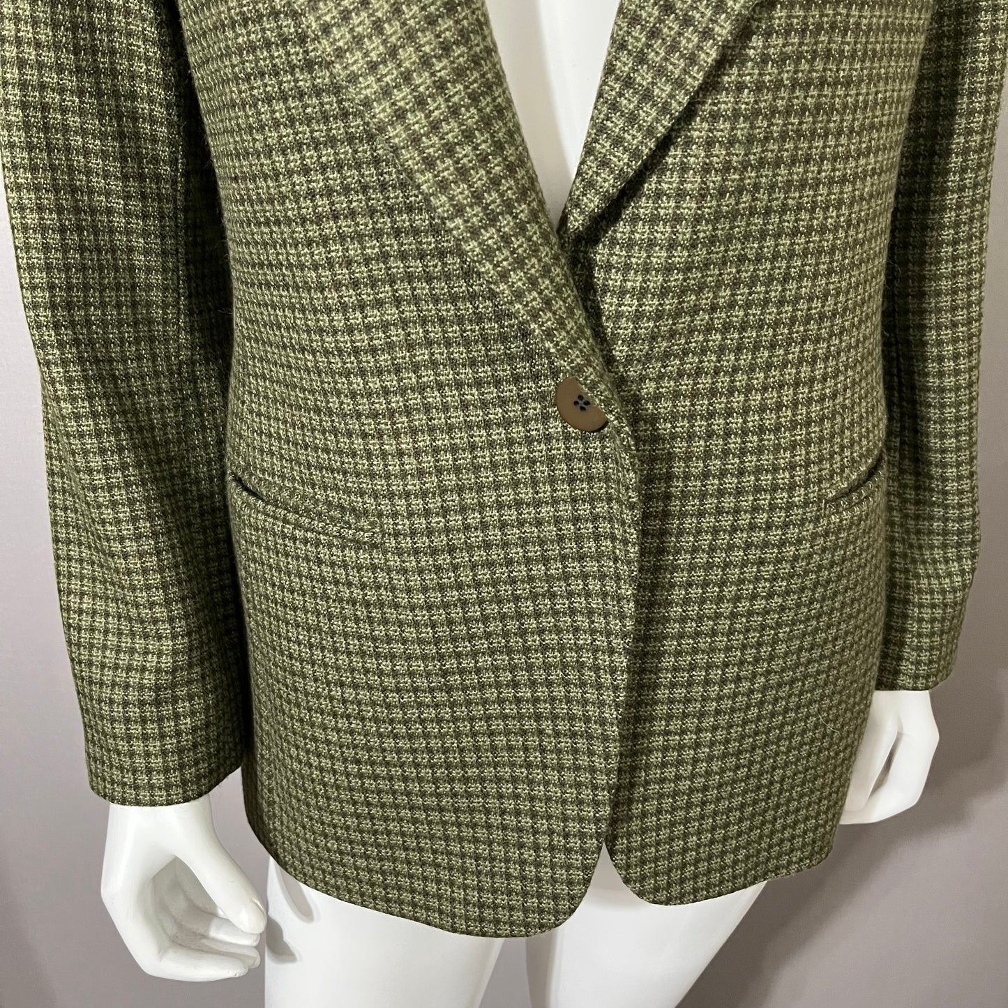 Vintage Jones New York Olive Green One Button Blazer Sz-8