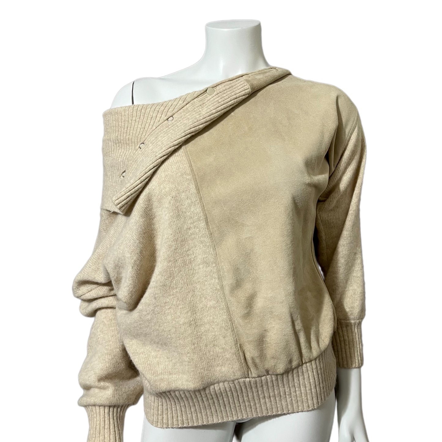 Vintage Lambswool / Angora / Suede Leather Turtleneck Sweater Sz-Medium