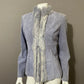 Vintage Revue Light Blue Rabbit Fur Trim Suede Leather Sz-6