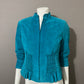 Vintage Yvonne & Marie Turquoise Suede Leather Jacket Sz-4