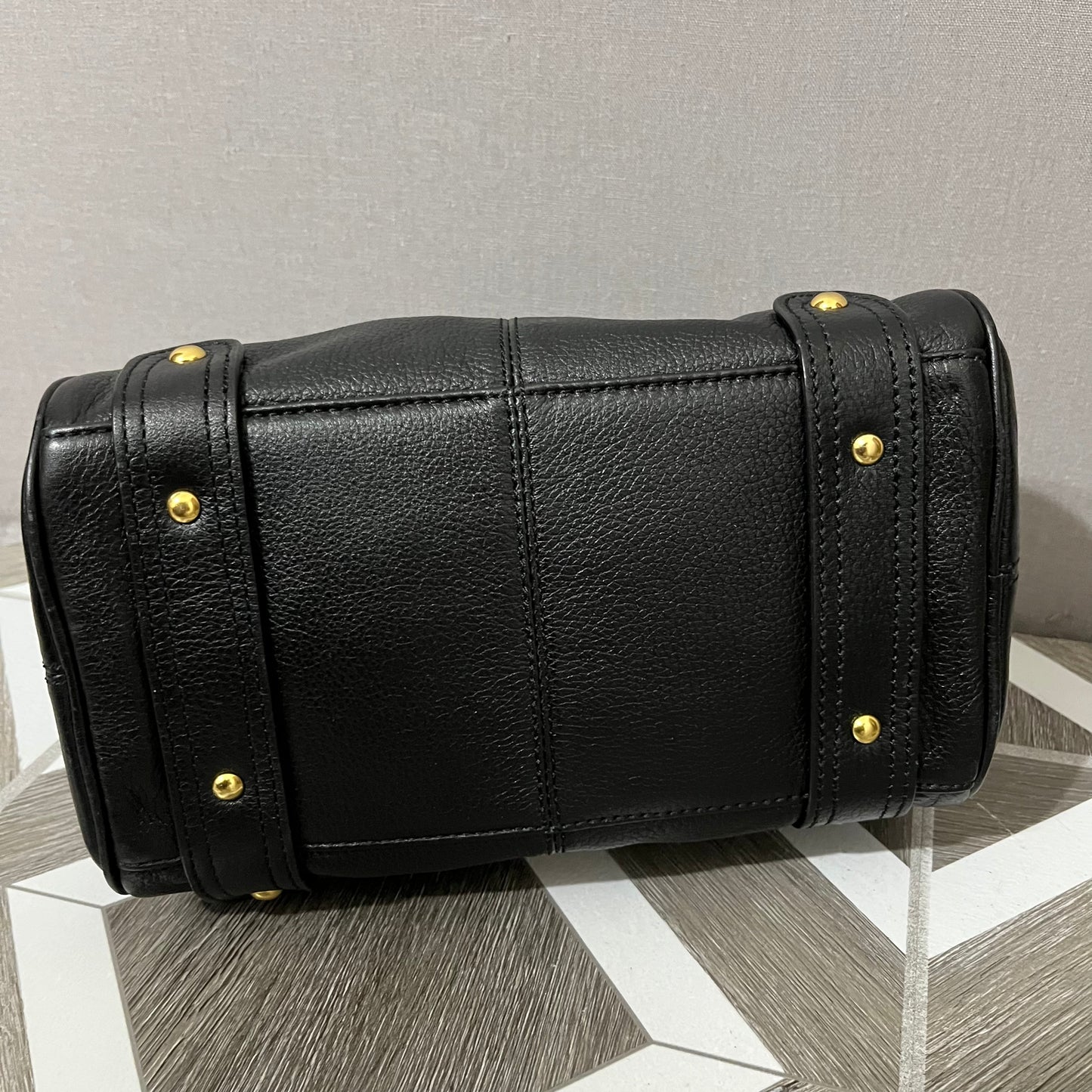 Max New York Black Mini Leather Hand Bag