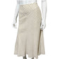 Lauren Ralph Lauren Cream | Stripe Fit & Flare Linen Skirt Sz-12