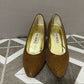 Vintage Escada Cognac Brown Suede Leather Heel Sz-6 1/2