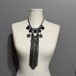 White House Black Market Gunmetal Gray Stars Necklace