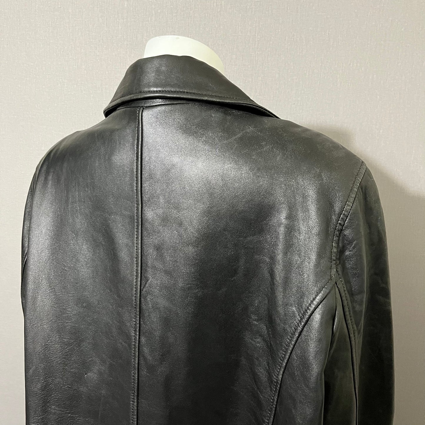 III State Black Longline Leather Jacket Sz-1X