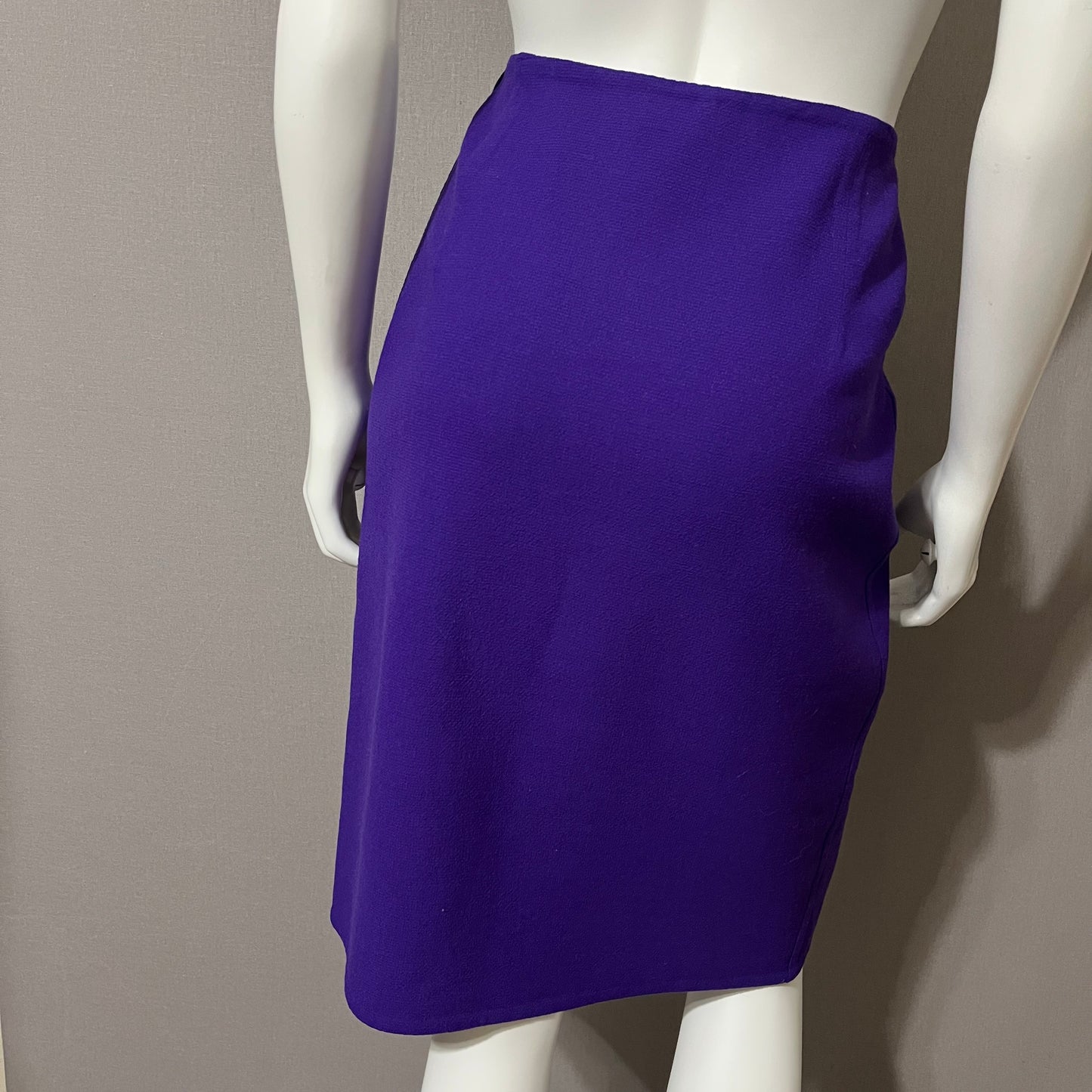 Vintage Carolyn Roehm Purple High Waisted Wool Skirt Sz-10