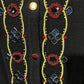 Leslie Fay Black With Sequin Detail Button Front Cardigan Sz- Xtra Large