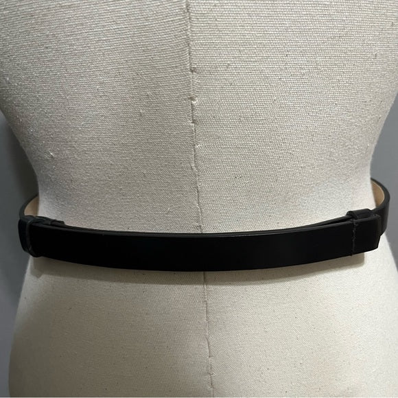 Chicos Chocolate Brown Thin Antique Gold Jeweled Leather Adjustable Belt