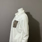 Chico’s White with Leopard Pocket Cotton Button Front Shirt Sz 1 (Medium)