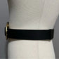 Chicos Black Leather Triple Ring Slouch Adjustable Belt Sz-Small/Medium