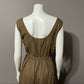 World Market Olive Green Linen/Cotton Wide Leg Jumpsuit Sz-Lg-XL