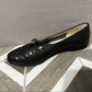 Vintage Salvatore Ferragamo Navy Flats Sz-6 1/2 M