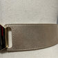 White House Black Market Leather Shimmer Gold Buckle Stretch Belt Sz-Medium
