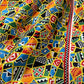 Rainbow Aztec Print Silk Scarf