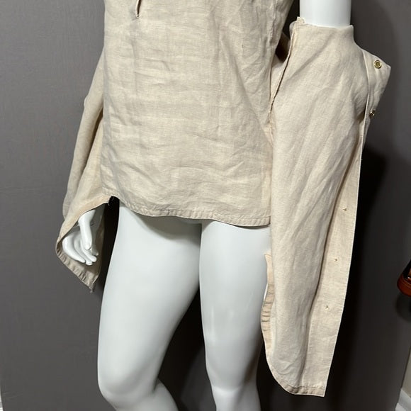 Liz Claiborne Tan Linen 2 Piece Top Set Sz- Small