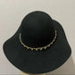 Black 100% Wool Floppy With Gold Chain Hat Sz-One Size