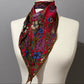 Red Floral Silk Scarf