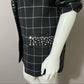 Vintage Criscione Black Windowpane Jeweled Wool Silk Blazer Sz-Large