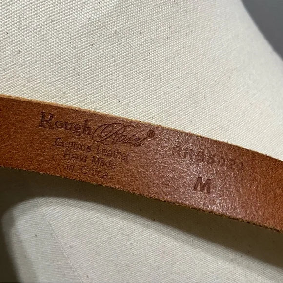 Vintage Rough Roses Mustard Yellow Leather Belt Sz-Medium