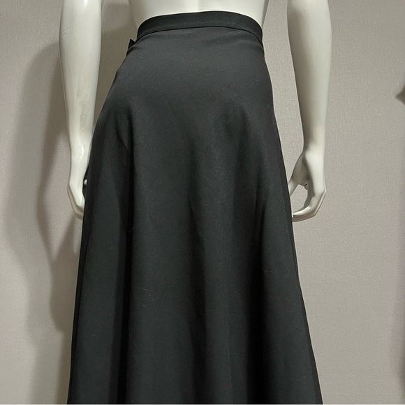 Lauren Ralph Lauren Black Wool Flare Midi Skirt Sz-16W