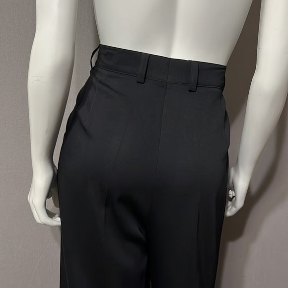 Escada Black Pleated Pure Wool Dress Pants Sz- 42 Large