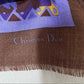 Christian Dior Paisley Floral Pure Wool Scarf OS