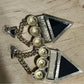 Black | Gold Statement Triangle Earrings