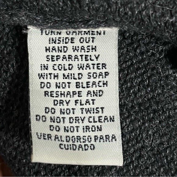 Yarnworks Dark Grey Beaded Knit Cardigan Size Small
