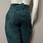 Vintage Pia Rucci Green Suede Leather Pants Sz- 12