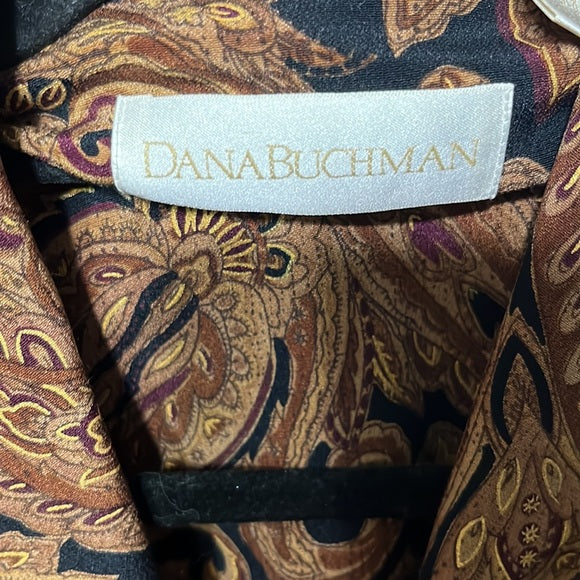 Dana Buchman Brown Paisley Silk Blazer Top