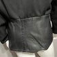 Vintage Wool/Leather Oversized Shoulder Blazer