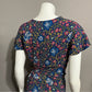 Floral V-Neck 100% Cotton Multicolored Maxi Wrap Dress Sz-Medium