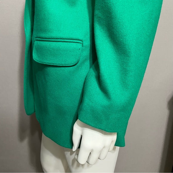 Alfred Dunner Emerald Green 100% Wool Blazer Sz-12