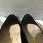 Salvatore Ferragamo Black Suede Leather Kitten Heel Sz-6 1/2 B