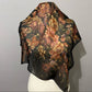Ralph Lauren Fall Theme Brown Silk Scarf