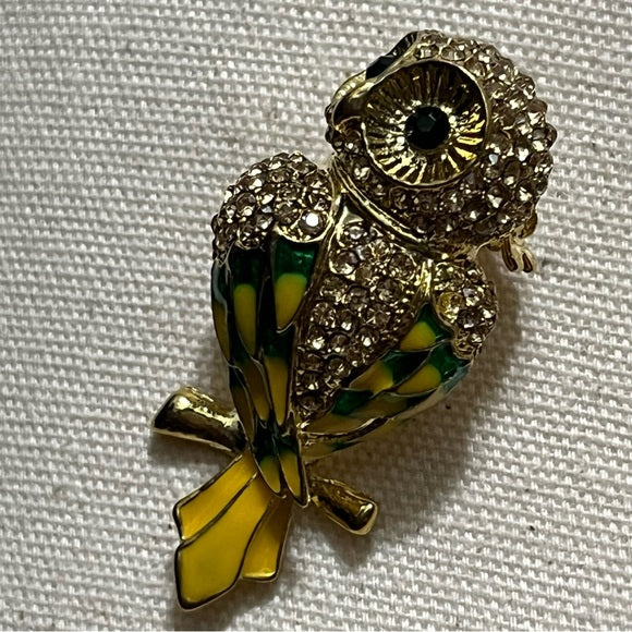 Yellow | Green Owl Brooch
