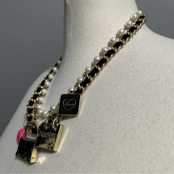 Gold Charm Statement Necklace