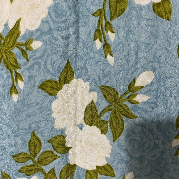 Amaya Light Blue Floral Embroidered Tunic Top 3/4 Sleeve Sz-Medium