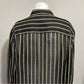 Lauren Ralph Lauren Black/Tan Stripe Silk Linen Shirt Sz-2X