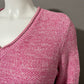 Croft & Barrow Pink V-Neck Marled Sweater Sz-1X