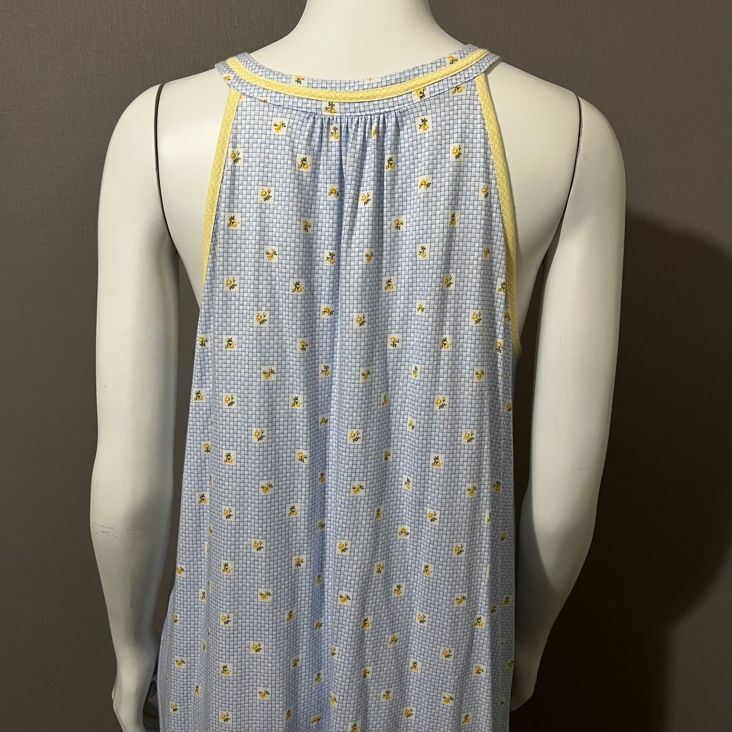 Carole Hochman Blue | Yellow Floral Cotton Nightgown Sz-Medium