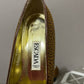 Vintage Escada Cognac Brown Suede Leather Heel Sz-6 1/2