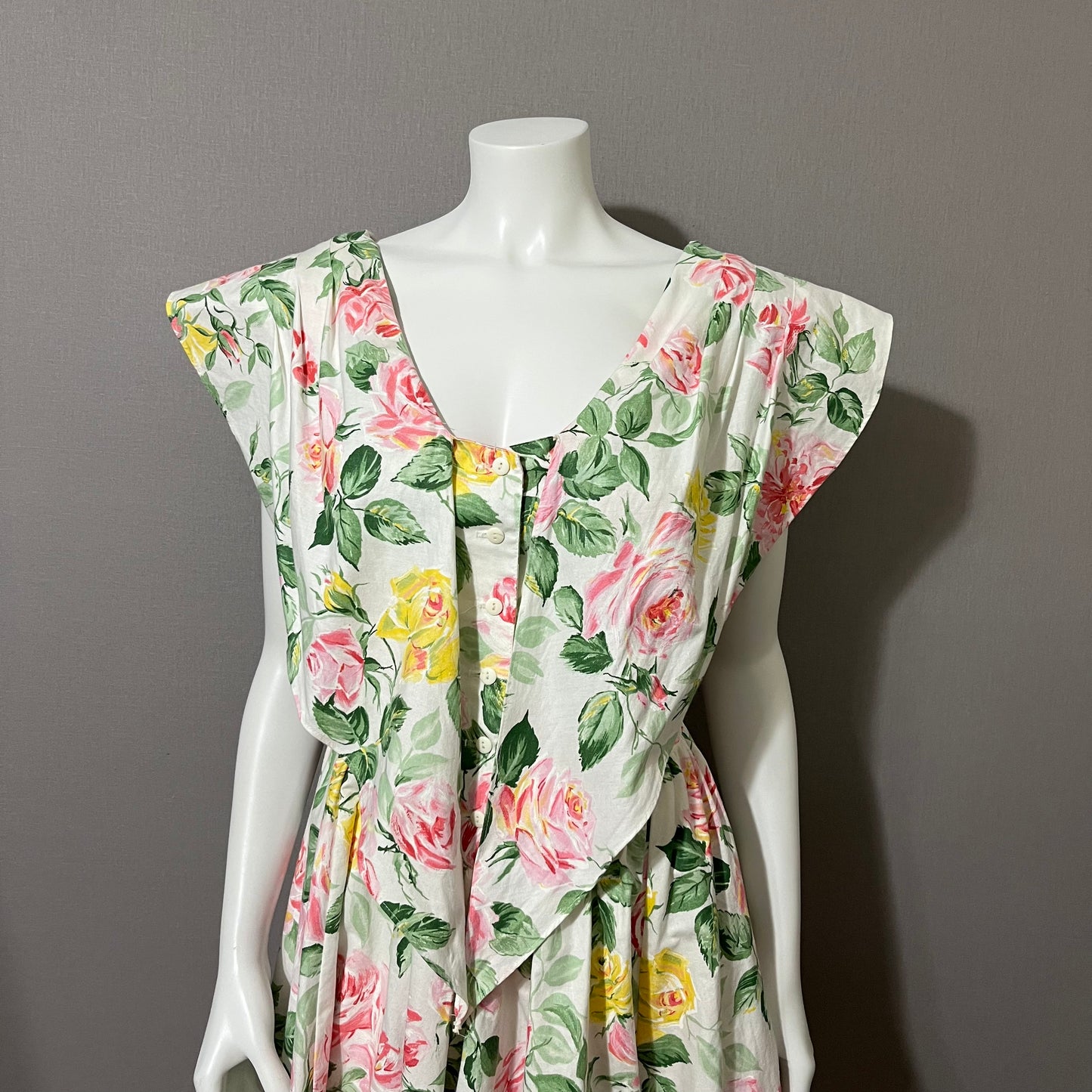 Vintage Expo Petite Floral Tea Party 100% Cotton Summer Dress Sz-6