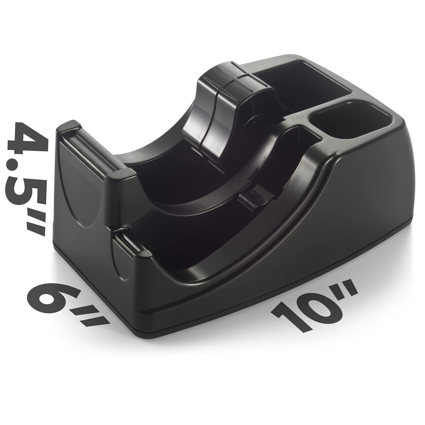 Officemate Heavy Duty Weighted 2-in-1 Tape Dispenser, BLACK